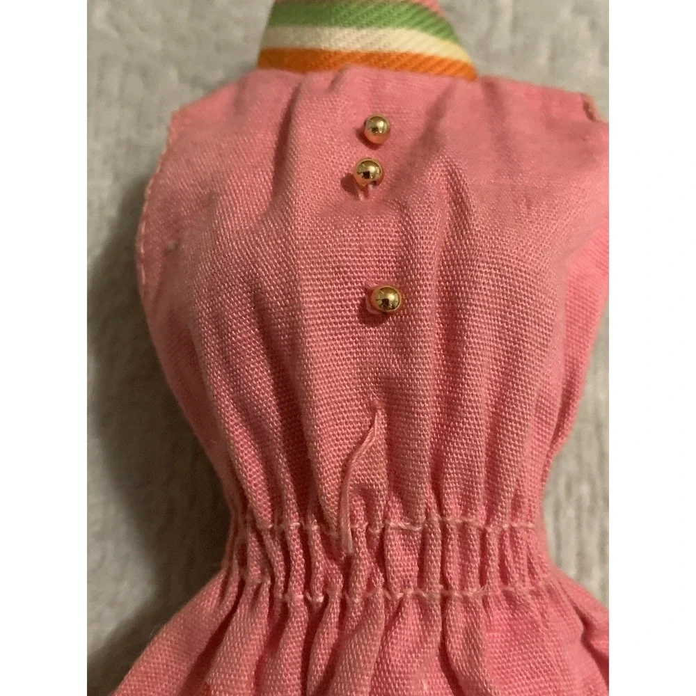 Vintage Pink Tunic Dress Striped Mod Barbie Clone 1960s